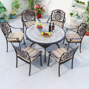 UV耐性ファブリック屋外ダイニングセット、5年保証、ラタンカラーカスタマイズ可能