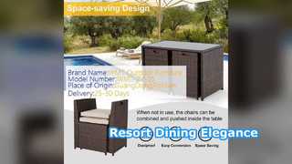 アウトドア ダイニング セット ホテル リゾート ガラス テーブル