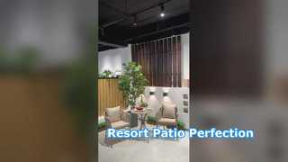 ホテル&リゾート用ラウンドテーブル付き業務用アウトドアロープビストロセット